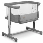 Patut co-sleeper, Lionelo, Aurora, 3 in 1, functie leganare, Include saltea si geanta transport, 5 pozitii pe inaltime, Pana la 9 kg, Grey Concrete