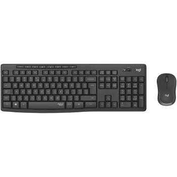 Tastatura Logitech MK295 - Tastatura, USB, Layout US, Black + Mouse Optic, USB, Black