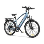 Bicicleta electrica Ulzomo Metro 26 E-bike, 250W, 36V 17Ah, autonomie 100km, viteza maxima 25km/h, roti 26'' (Albastru), ULZOMO