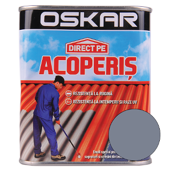 Vopsea Oskar Direct pe acoperis, gri metalic, exterior, 0.75 l, oskar