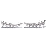 Cercei ear cuffs argint 925, JW679, model frunze, placat cu rodiu, DELIS