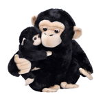 Jucărie din pluș - Cimpanzeu, 30 cm cu pui, 13 cm