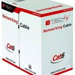Cablu U/UTP Techly, Cat.6, 305m, CCA, Gri, Techly