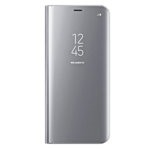 Husa Tip Carte Mirror Upzz Samsung Galaxy A70 Silver Cu Folie Sticla 9h Inclusa In Pachet