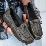 Pantofi Casual, culoare Verde, material Piele ecologica - cod: P11555, Gloss
