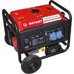 Generator curent Rotakt ROGE8500D (Automatizare - ATS) putere 8,5kW 230V benzina pornire electrica AVR roti transport, ROTAKT