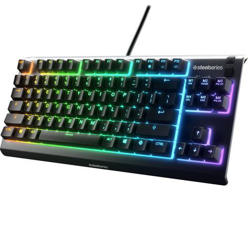 Tastatura Gaming Mecanica SteelSeries Apex 3 TKL, USB, iluminare RGB, Layout US (Negru), SteelSeries