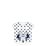 Tricou bebe, Minnie Mouse, alb cu buline bluemarin, Disney