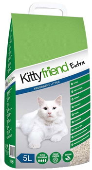 KITTYFRIEND Non-Clumping Nisip pentru pisici Extra, bentonită 5L/3,45kg, Kittyfriend