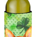 Caroline`s Treasures Jucărie Terrier St Patrick`s Sticla de vin Beverge Izolator Hugger Mltcl Wine Bottle, 