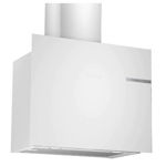 Hota decorativa Bosch DWF65AJ20T, Absorbtie periferica, 530 mc/h, 60 cm, TouchControl, PowerBoost, Sticla alba