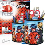 Puzzle 3D 54 piese - Suport pixuri - Miraculous, Ravensburger