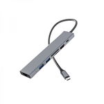 Hub USB Type-C Card Reader cu port HDMI RJ24 2 x porturi USB 1 x Type-C silver