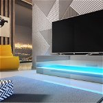 Fly Comoda Tv White Mat/Grey Super High Gloss