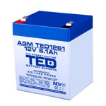 Acumulator AGM TED1261F2 12V 6.1Ah, TED
