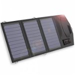 Panou fotovoltaic ALLPOWERS 15W USB / USB-C / Micro USB AP-SP-014-BLA si Powerbank 10000mAh, portabil