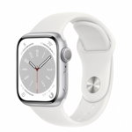 Watch S8, 41mm Aluminium Silver cu White Sport Band Regular + GPS, Apple