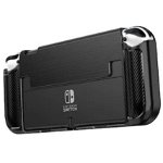 Carcasa Tech-Protect TPUCARBON V2 compatibila cu Nintendo Switch OLED, Black