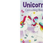 Unicorni - carte de colorat mov -, 