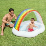 Piscina gonflabila copii Intex Curcubeu multicolor 100 litri 102 x 89 cm, INTEX