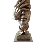 Statueta decorativa, Masca, Crem, 33 cm, 0190L