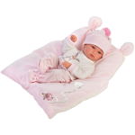 Papusa interactiva Llorens Smooth skin - Baby Bimba, cu plapumioara, 35 cm