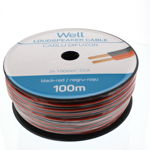 cablu difuzor rosu/negru 2x1.50mmp, 100m, well, WELL