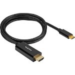 Cablu video USB tip C Male - HDMI v2.0 Male, 1m, negru, Corsair