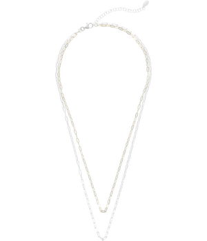 Bijuterii Femei Argento Vivo Two-Tone Paperclip Layer Necklace GoldSilver, Argento Vivo
