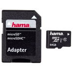 Micro SDXC 64GB Clasa 10 + Adaptor SD, 108077, HAMA