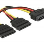 Cablu cu conectori in linie dreapta, Delock, SATA 15pin > 2x HDD