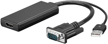 Convertor adaptor USB 3.0 5 Gbps la HDMI si VGA FullHD 1920x1080p, negru, krasscom