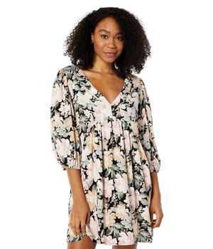Imbracaminte Femei Saltwater Luxe Dexie Recycled Short Sleeve Mini Dress Raven, Saltwater Luxe