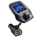 Modulator Auto Transmitator FM Techstar® T43 Bluetooth 4.0 AUX USB QC3.0 Display Color 1.8" MP3 Player Android iOS