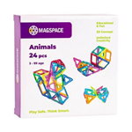 Set de constructie magnetic Magspace Animals, 24 piese