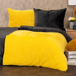 Lenjerie de pat din micro-flanelă 4Home Stripe,galben, 140 x 200 cm, 70 x 90 cm, 4Home
