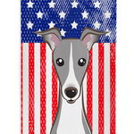 Caroline`s Treasures Dumnezeu să binecuvânteze American Flag cu italian Greyhound Michelob Ultra băuturi Izolator Multicolore Slim Can, 