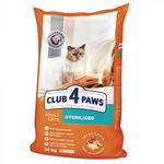 Hrana uscata completa pentru pisici sterilizate, Premium, Club 4 PAWS, 14 kg