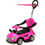 Masinuta de impins Chipolino Super Car pink cu maner si copertina, Chipolino