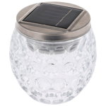 Lampa solara din sticla cu LED unicolor, de gradina, lumina calda, 10 cm , Mathaus