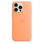 Silicone with MagSafe for iPhone 15 Pro Max - orange sorbet, Apple