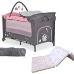 Pachet patut pliant Moni Sleepy New Pink si saltea pliabila MyKids, Moni