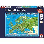 Puzzle 500 piese Discover Europe, Schmidt