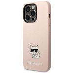 Husa Spate Karl Lagerfeld Compatibila Cu iPhone 14 Pro, Silicone Choupette Body, Roz - 9076658, Karl Lagerfeld