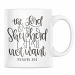 Cana cafea cu mesaj biblic "Domnul este Pastorul meu: nu voi duce lipsa de nimic", Psalmi 23:1, 300 ml, Priti Global