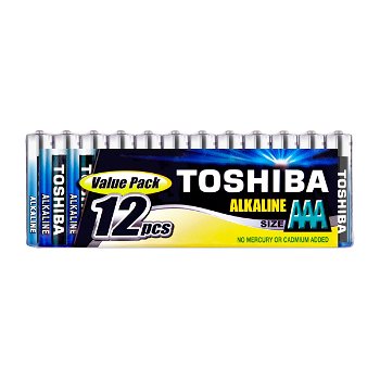 Set 12 baterii alcaline Toshiba R3 AAA, Toshiba