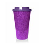 Banquet Cană de călătorie cu pereți dubli GLITTERS 0,5 l, violet