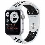 Apple Watch Nike Series 6 GPS, 40mm Silver Aluminium Case with Pure Platinum/Black Nike Sport Band - Regular