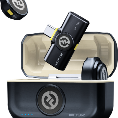 Microfon Hollyland Lark M2 USB-C - Wireless Lavalier Microphone with USB-CPlug (Duo,Shine Charcoal)