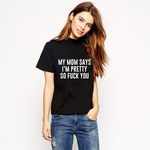 Tricou dama negru - My MOM says, THEICONIC